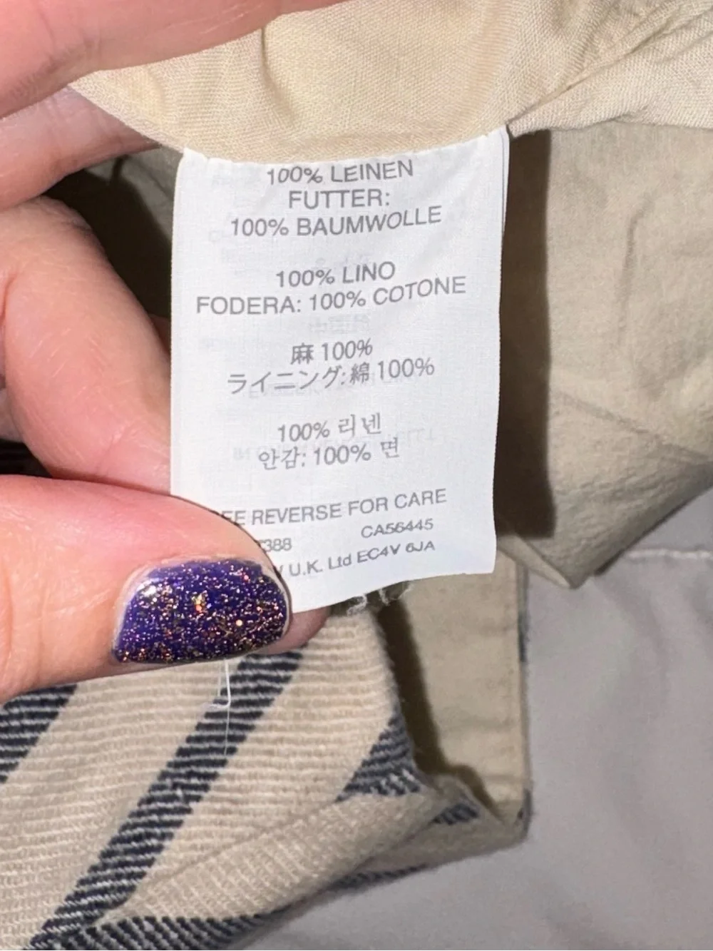 J. CREW Striped Linen Crossover Mini Skirt Size 8 coastal cream navy blue